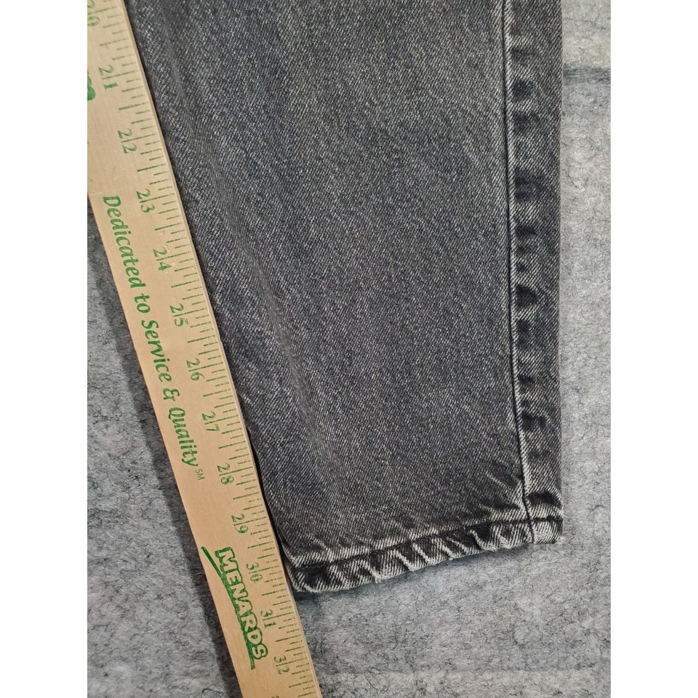 Vintsge Levi's 560 Orange Tab Jeans Mens 31x32 Black USA Loose Taper Distressed - Picture 15 of 16
